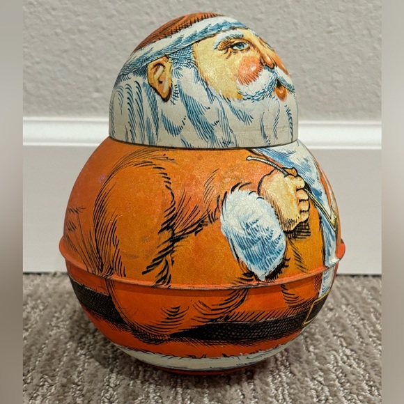 SOLDVintage 7” Santa tin 1980 Bristol Ware / Chein Industries, candy/tobacco tin - Picture 9 of 14
